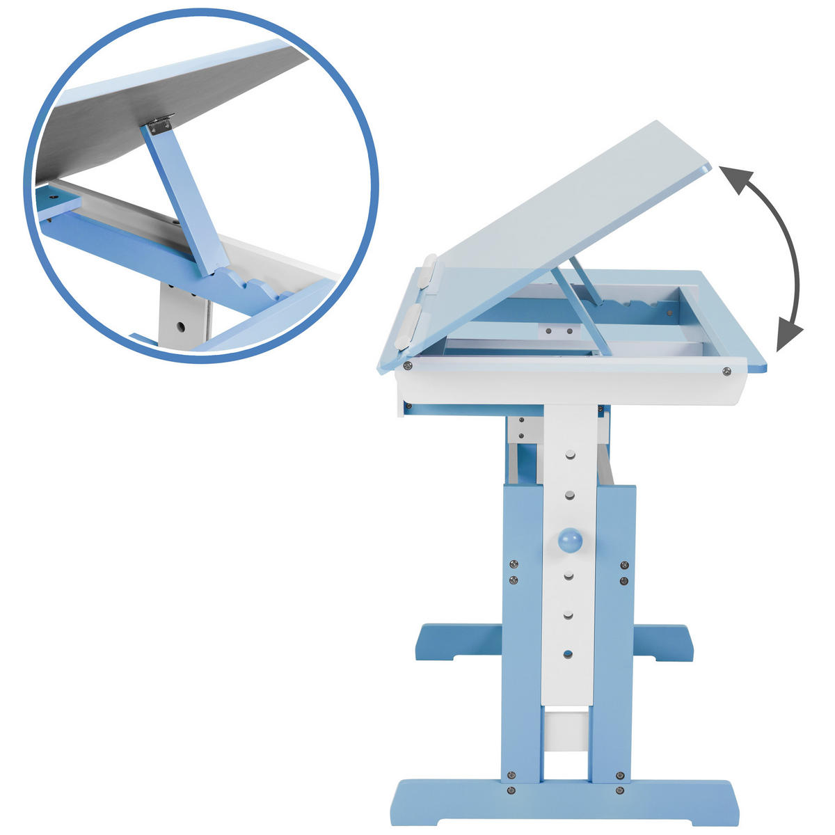 SCHREIBTISCH ,pflegeleicht,blau - Blau, Holz (55/94/109cm) - tectake