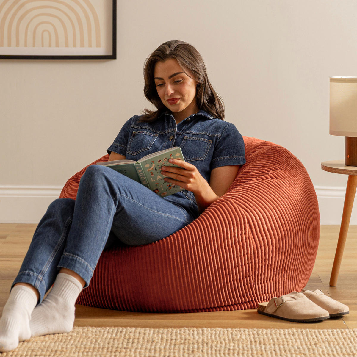 SITZSACK Klassisch Kingston, Cord - Terracotta, Textil (85/50/85cm) - icon