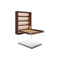 SCHRANKBETT - 2 Personen - holz - naturfarben dunkel, beige Rapili - Beige/Naturfarben, Holz/Metall (160/200cm) - Vente-Unique
