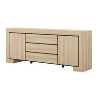 SIDEBOARD LUNO 225x48x90 cm mit 3 Schubladen und 2 Türen Eichefarben - Braun, Holzwerkstoff (225/90/48cm) - MASSENO