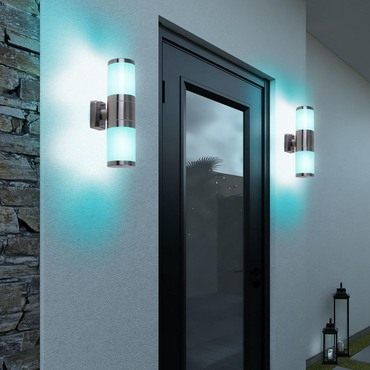 LED AUSSENLEUCHTE XELOO Silber Metall - Silberfarben, Metall (15.5/15.5/38cm) - Globo Lighting