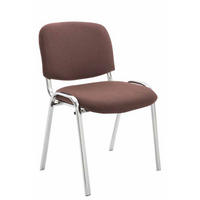 BESUCHERSTUHL Keen mit Stoffbezug, Gestell in Chromoptik / Bezug Braun - Chromfarben/Braun, Textil/Metall (53/83/53cm) - TPFLiving