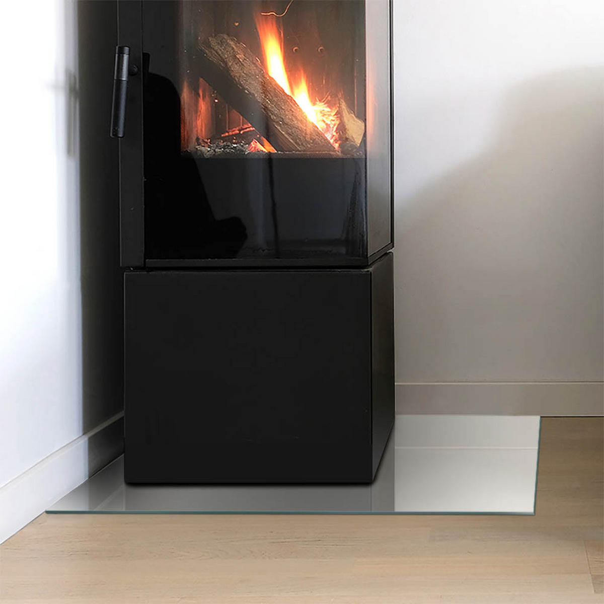 GLASPLATTE für Kamin 60x40 cm Grau - Grau, Glas (60/40/0.4cm) - ArtPrintCave