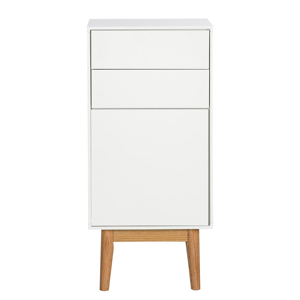 UNTERSCHRANK - Eiche teilmassiv - Weiß, Holz/Holzwerkstoff (40/85/32cm) - home24