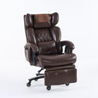 BÜROSTUHL Braun 88/70/112.5 cm mit Massagefunktion - Braun, Metall (88/112.5/70cm) - PANGIVO