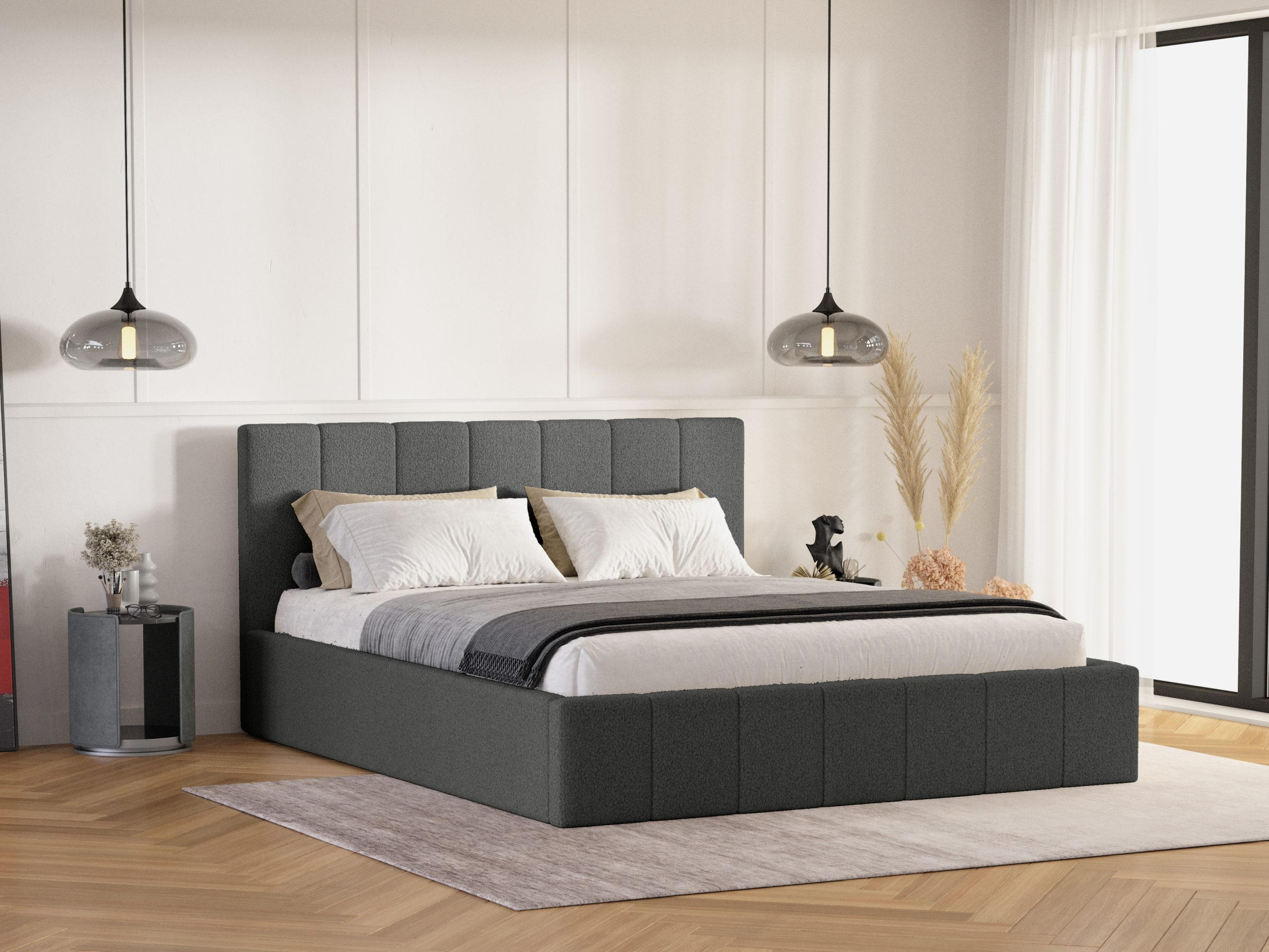 POLSTERBETT Malfo Slim 120x200 cm, Graphit - Graphitfarben, Textil (120/200cm) - Fedve