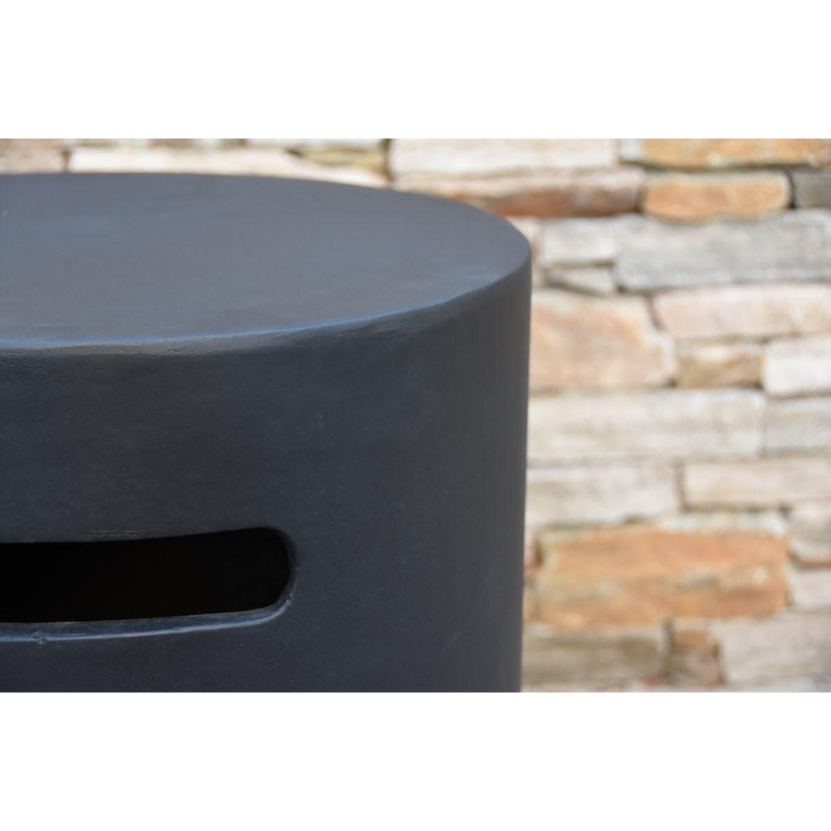 ABDECKUNG für 5 kg Gasflaschen in Beton-Optik schwarz - Schwarz, Stein (45/58/45cm) - Elementi