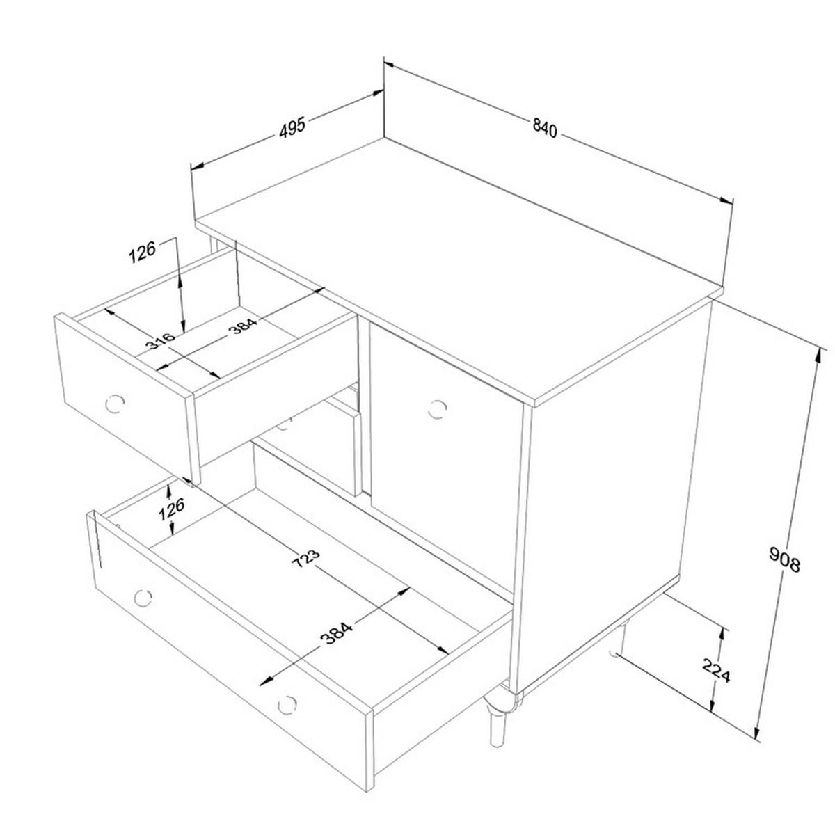 DĚTSKÁ KOMODA Babushka Olive - zelená barva, kompozitní dřevo (84/91/50cm) - Petits-meubles