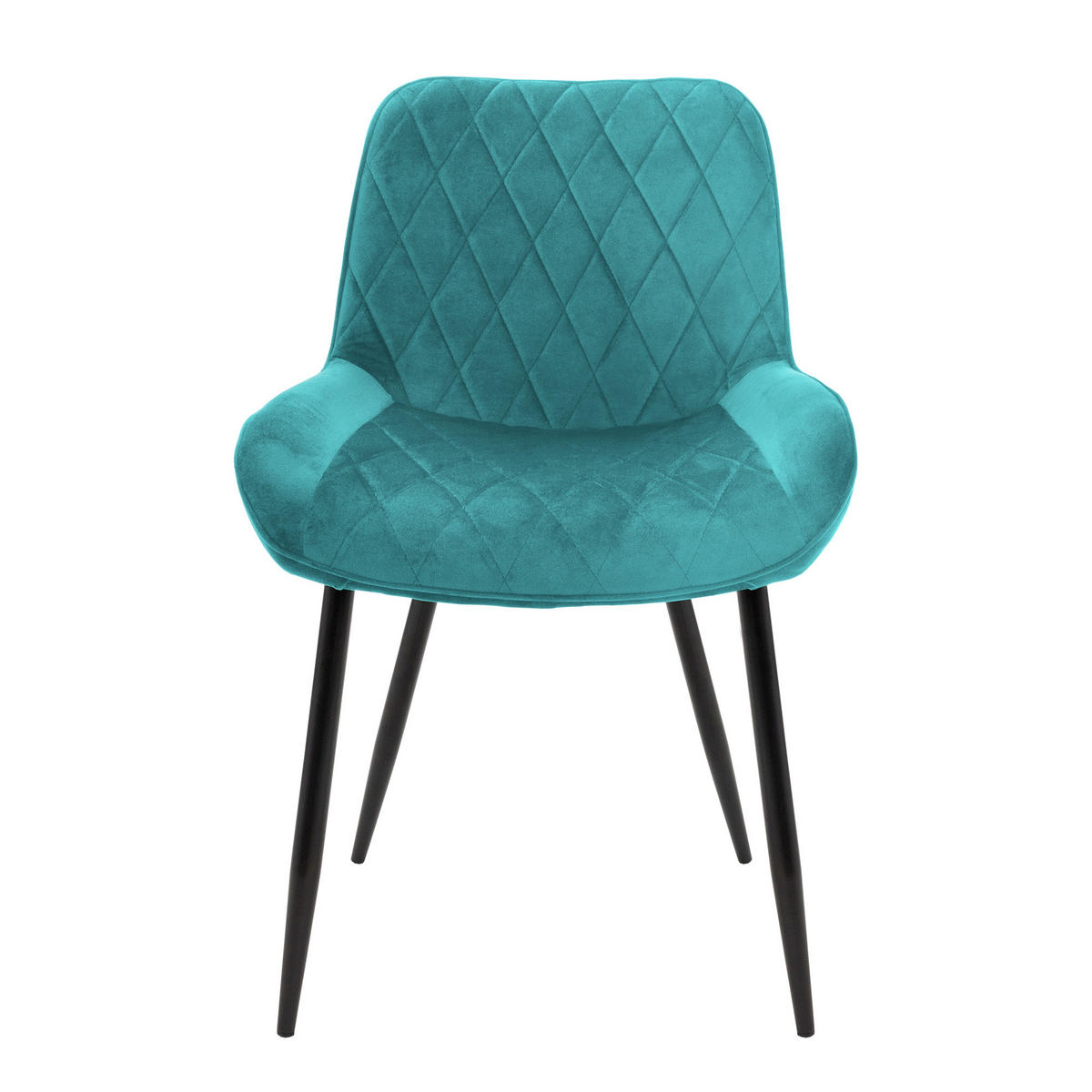 ESSZIMMERSTUHL Samt Türkis 4er Set - Türkis, Textil (54/81/60cm) - ML-DESIGN