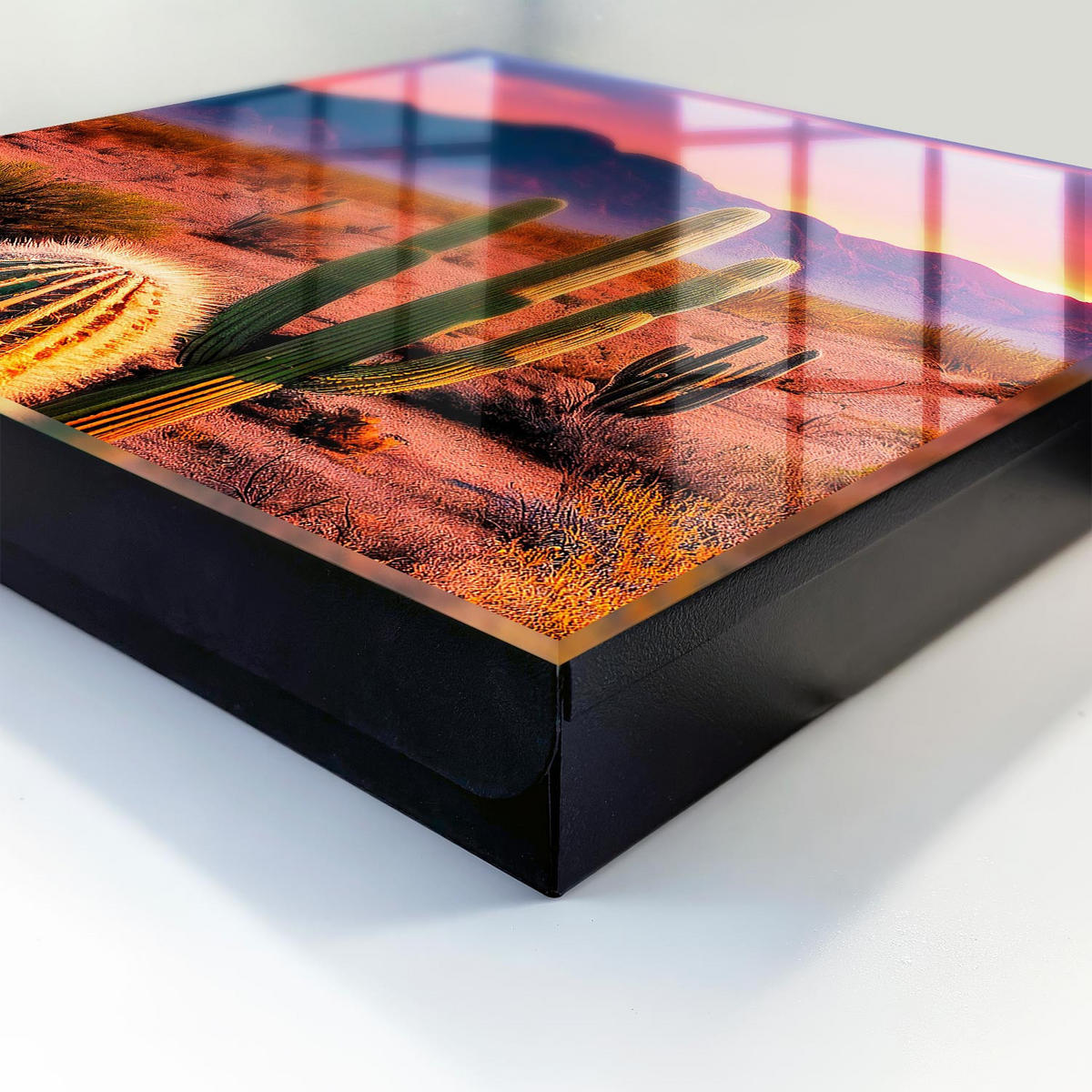 SCHLÜSSELBOX Schwarz 30x30 cm- Türöffnung nach rechts - Wüstenwesten - Orange, Metall (30/30/5cm) - TULUP