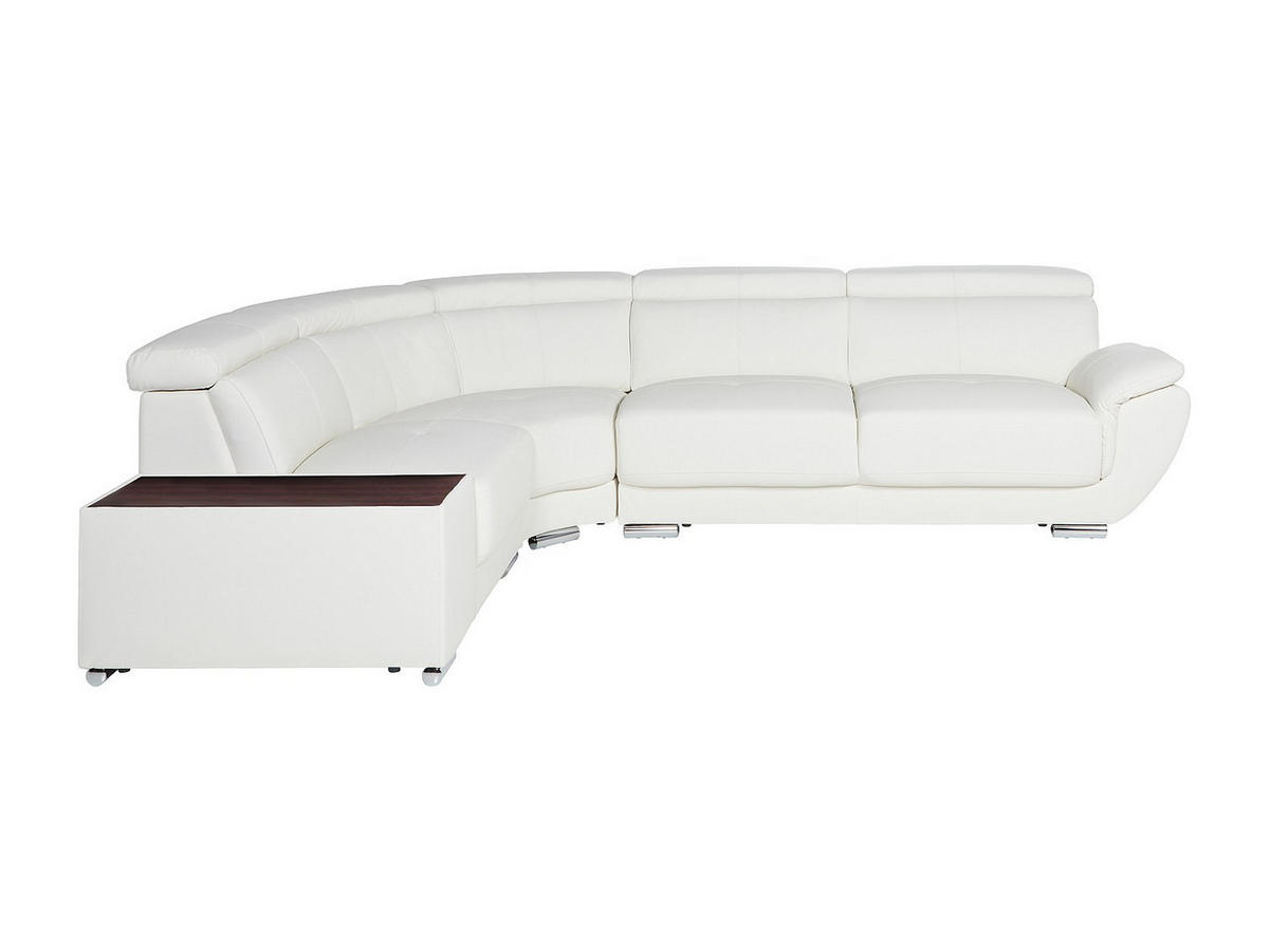 ECKSOFA Leder - Ecke Links - Weiß - NAHIA - Weiß, Leder (306/240cm) - Vente-Unique