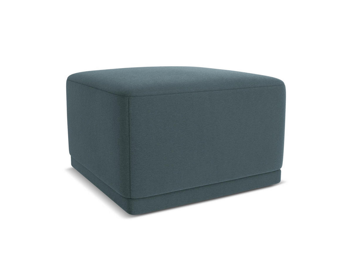 POUF Samt Stoff Blau - Blau/Petrol, Kunststoff/Textil (65/40/65cm) - Makamii