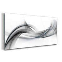 GLASBILD 120x60 cm Moderne Kunst - Grau, Glas (120/60cm) - TULUP