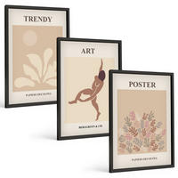 BILDER SET 3er Set - 40x60 cm Schwarzer Rahmen - Matisses abstrakte Formen - Schwarz, Kunststoff (40/60cm) - TULUP