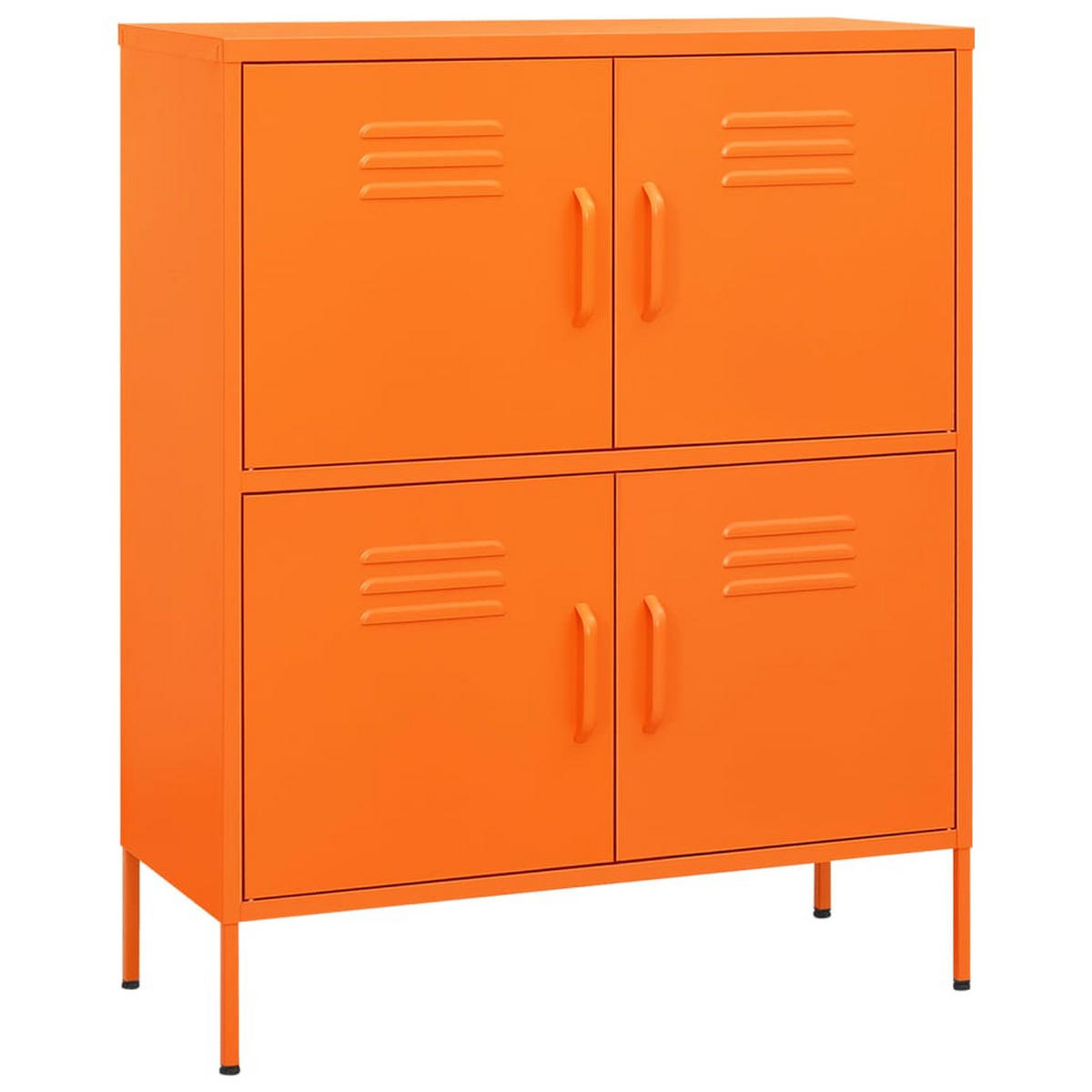 SIDEBOARD mit 4 Türen, 80/35/101,5 cm, aus Stahl, in Orange - Orange, Metall (80/101.5/35cm) - vidaXL
