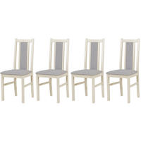 STUHL Bos 14 (4er Set) - Beige/Blaugrau, Holz (43/94/40cm) - Leaf Design