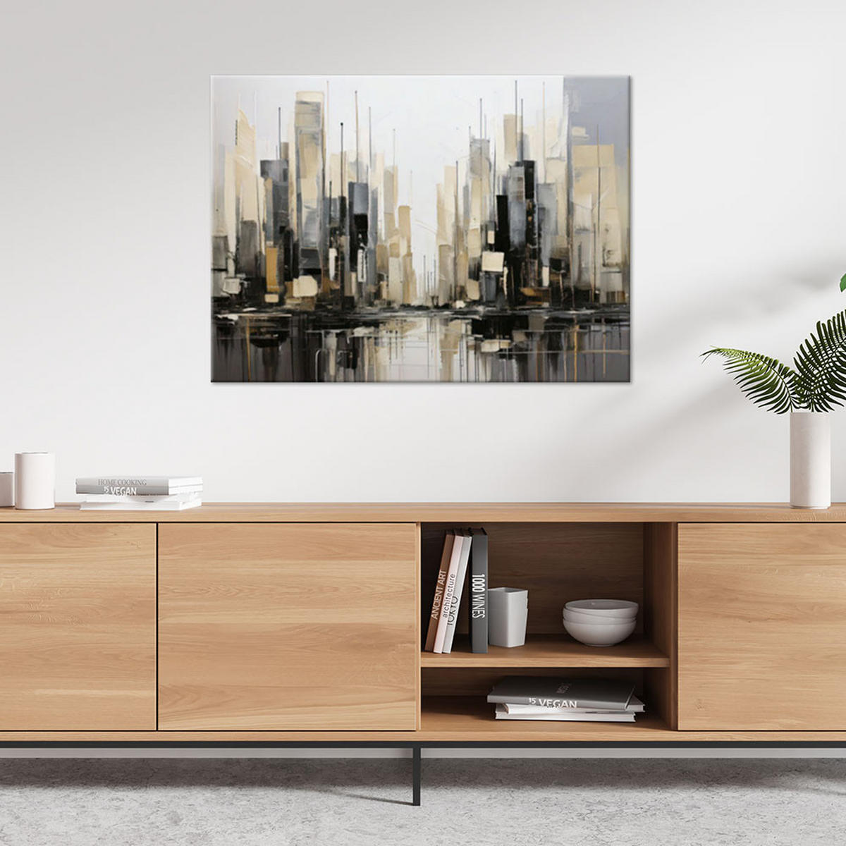 LEINWANDBILD Abstraktion 100x70cm - Grau, Textil (100/70cm) - Feeby