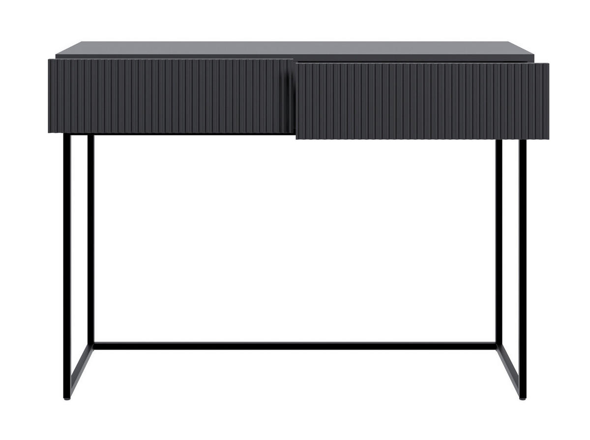 KONSOLENTISCH Veldio Schwarz mit schwarzen Beinen 110 cm - Schwarz, Holzwerkstoff/Metall (110/79/40cm) - Selsey