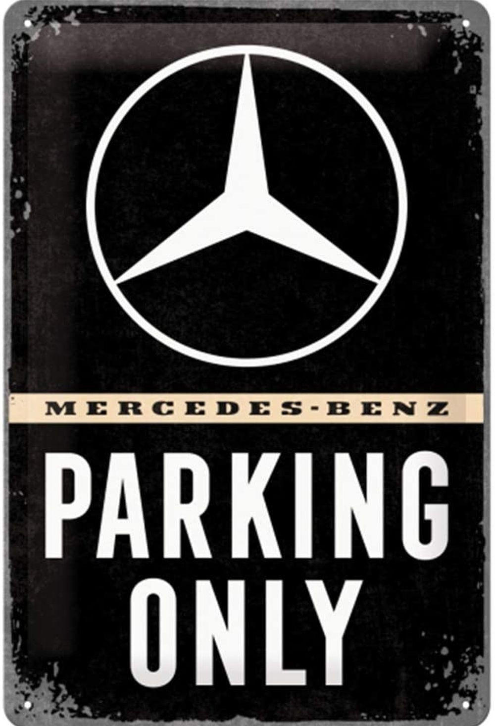 BLECHSCHILD 20/30 cm Mercedes-Benz Parking Only - Multicolor, Metall (20/30/0.2cm) - Nostalgic-Art