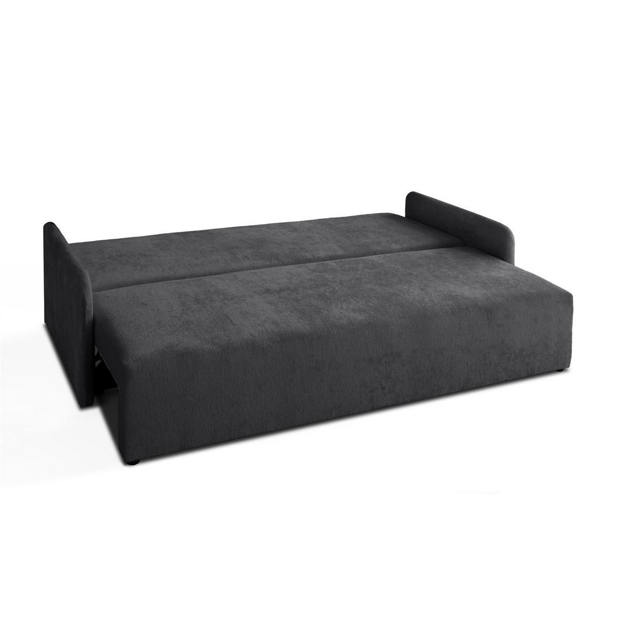 SOFA NUBO mit Schlaffunktion und Bettkasten Harmony 90 - Grau, Textil (205/91/86cm) - Lookway
