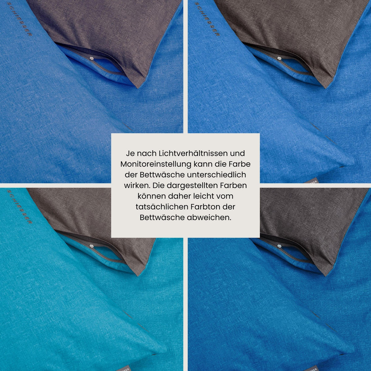 BETTWÄSCHESET Doubleface - Renforcé - 2-teilig - 135 x 200 cm - Blau-Dunkelgrau - Blau/Dunkelgrau, Textil (135/200cm) - SCHIESSER