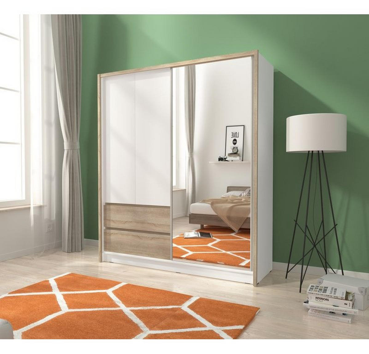 KLEIDERSCHRANK – 184 cm – Sara – Eiche - Sonoma Eiche, Holzwerkstoff (184/214/62cm) - hi-markt