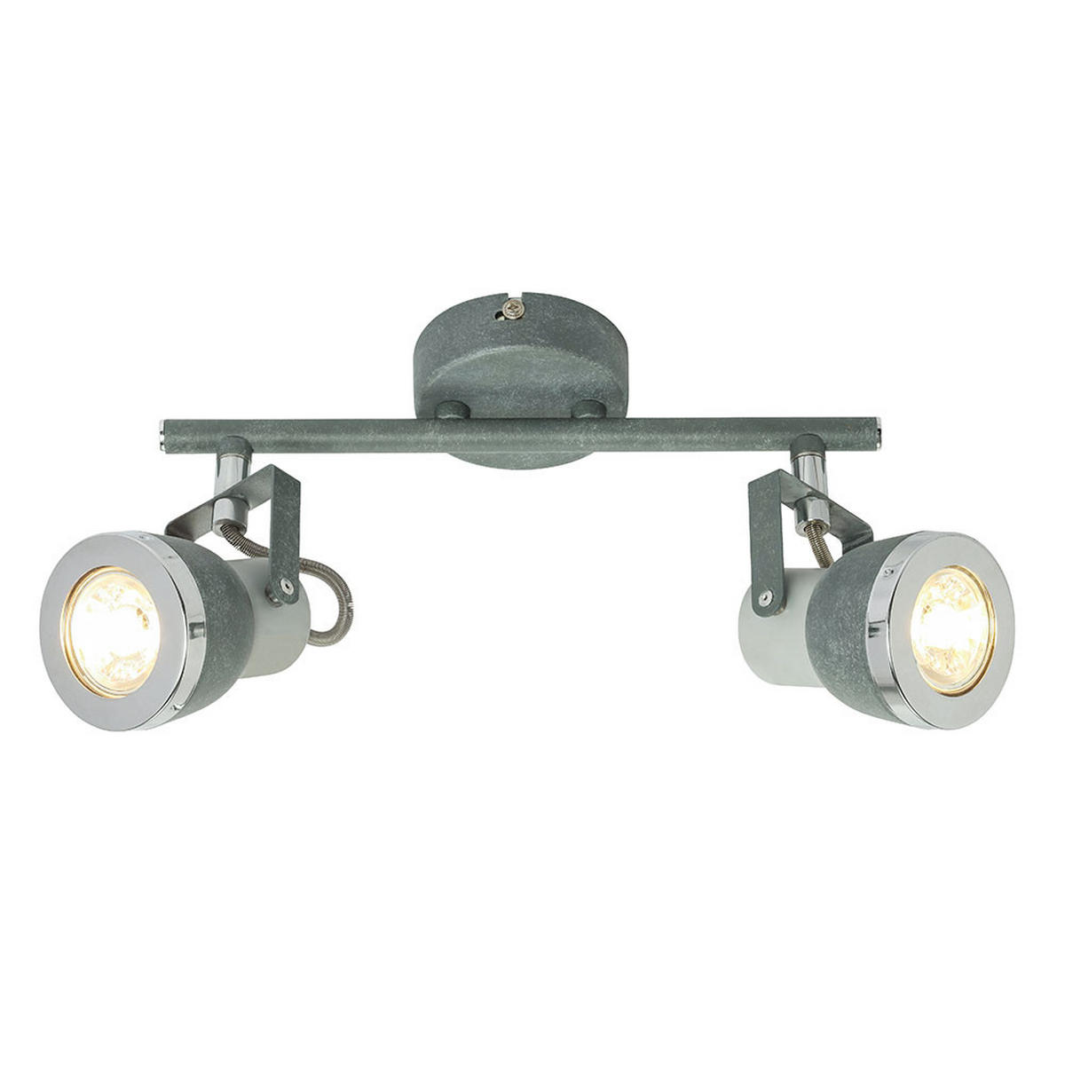 LED DECKENLEUCHTE Steingrau Chrom - Grau, Metall (26/8/18.5cm) - Globo Lighting