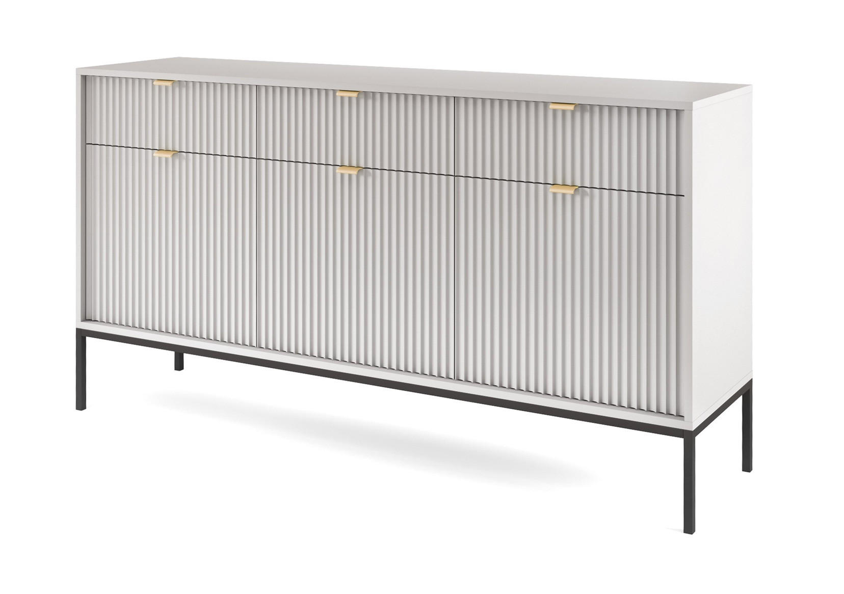 Emporius Sideboard Grau, Schwarz 154x83x39 cm