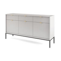 SIDEBOARD mit Schubladen Galla, Sideboard 150 cm, Grau + Schwarz - Schwarz/Grau, Holz/Metall (154/83/39cm) - Emporius