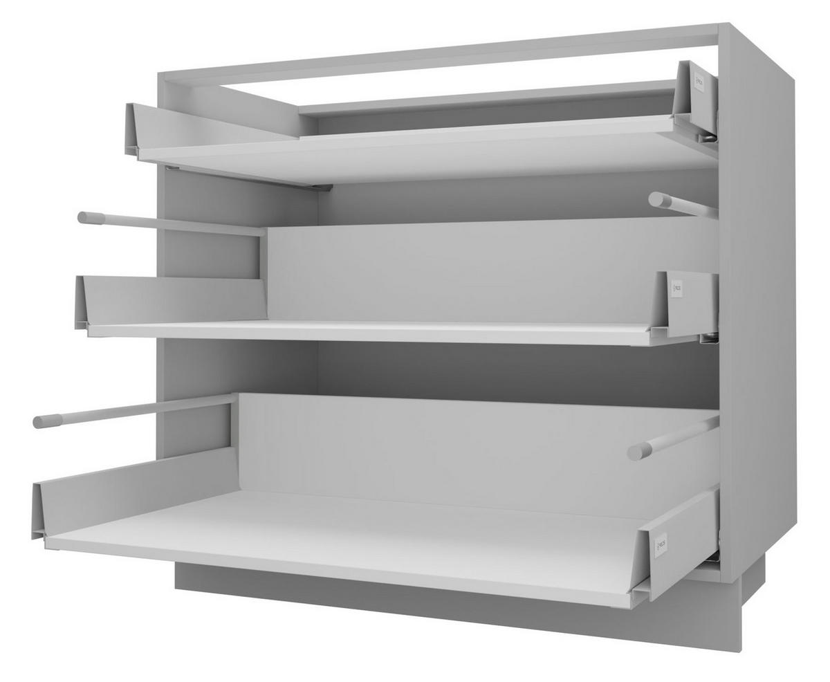SCHUBLADENUNTERSCHRANK Bari D3/90 Grau / RAL 4009 pastellviolett 90 / 50 / 82cm REJS Vollauszug - Violett/Grau, Holz/Holzwerkstoff (90/82/50cm) - Feldmann-Wohnen