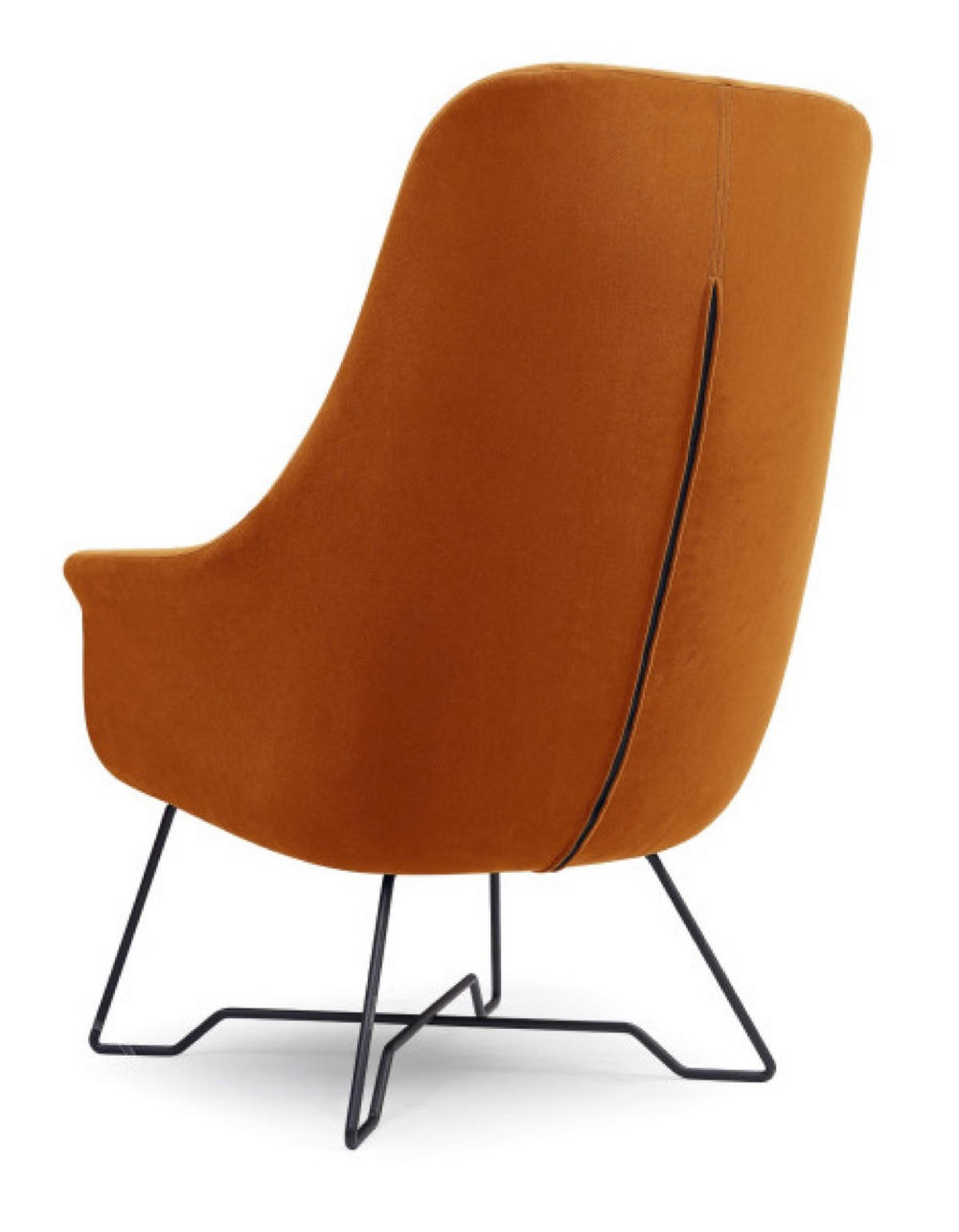 SESSEL Rotschwarz ENZO Gepolstert Mit Gepolstertem Rücken - Orange, Textil (72.5/101.5/83cm) - Sepro Meble