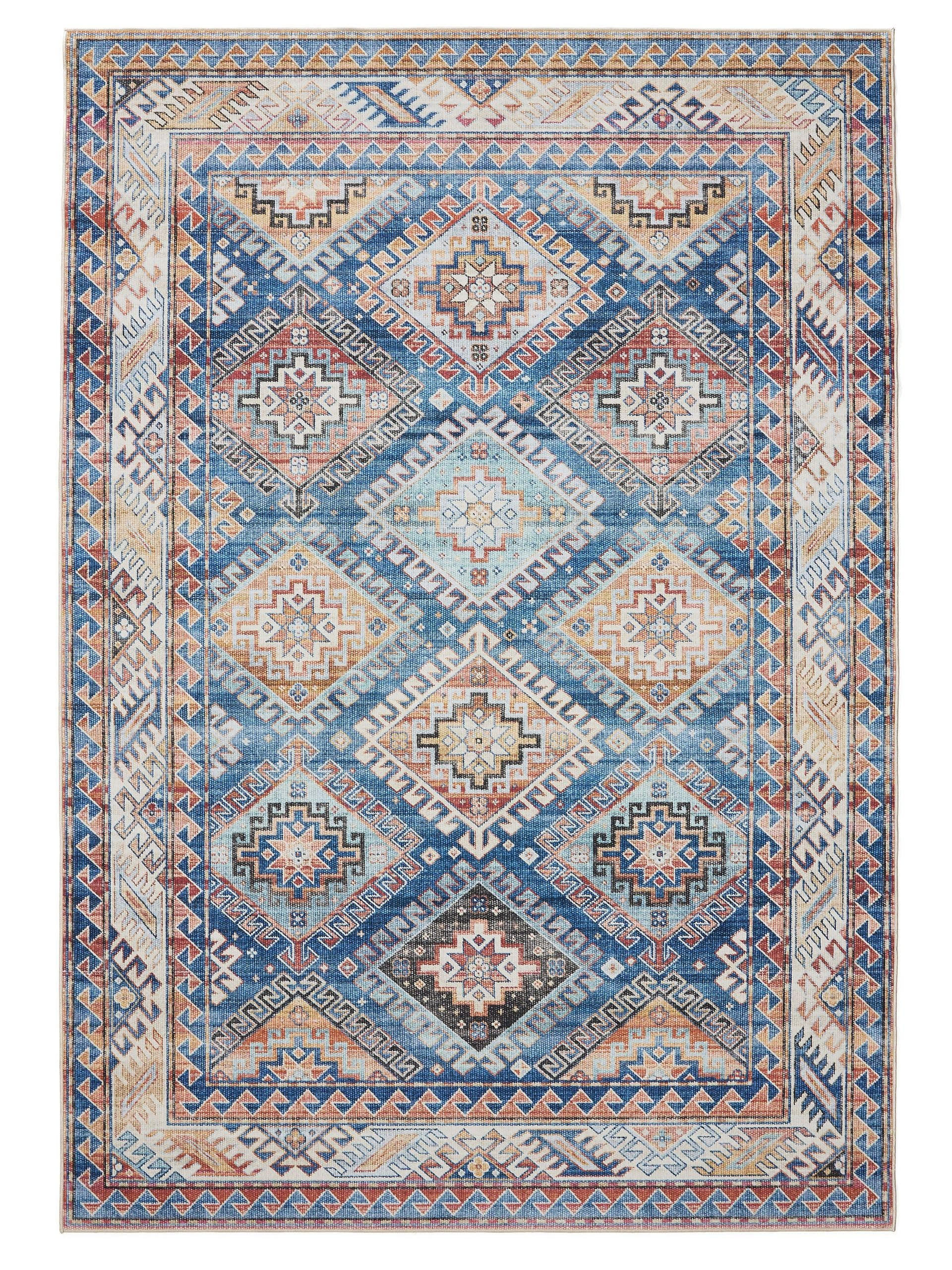 VINTAGE-TEPPICH George waschbar 60x120 cm - Blau, Kunststoff (60/120cm) - benuta