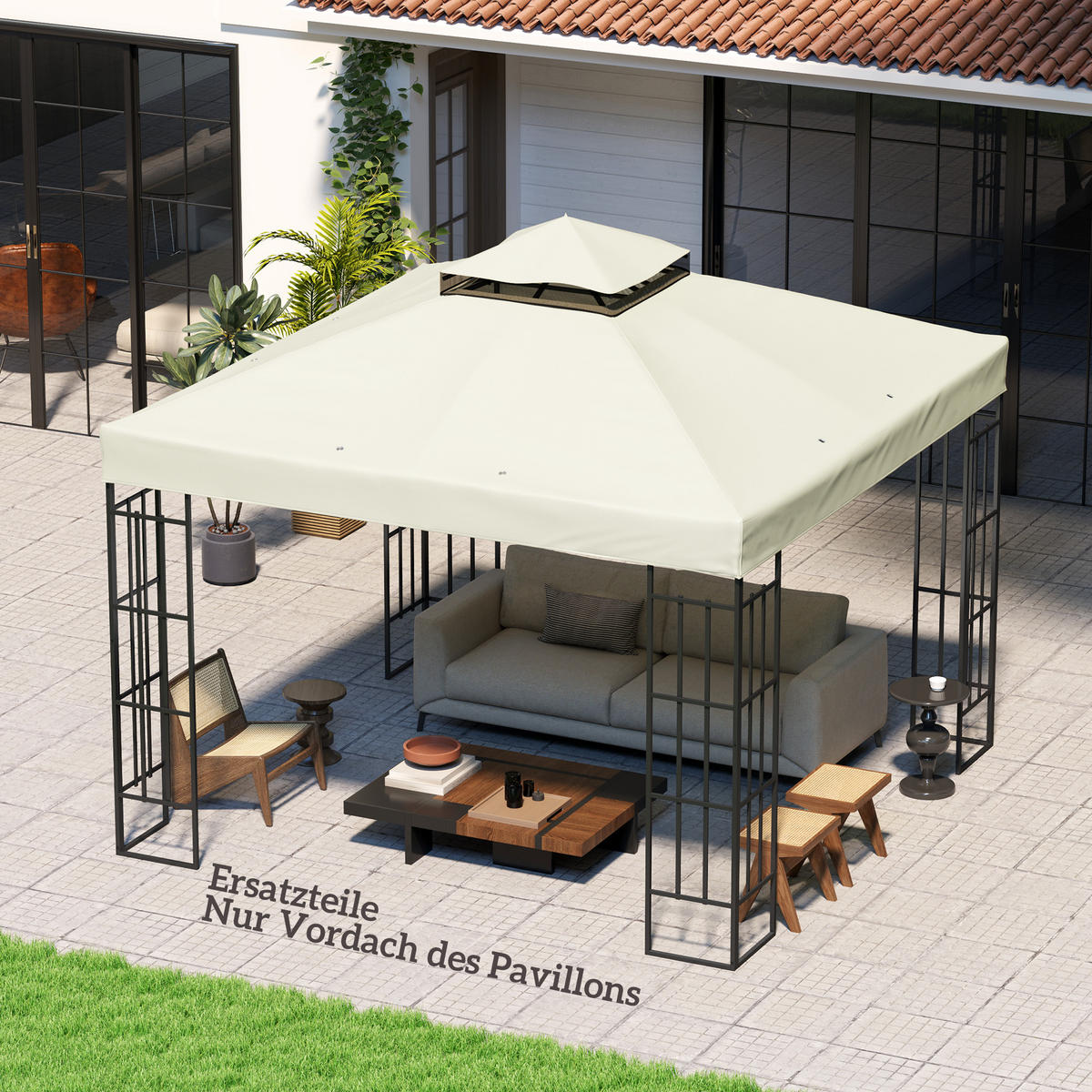 ERSATZDACH für Pavillon DE-05885 3/3 m Hellgrau - Hellgrau, Textil (300/1/300cm) - ComfortXL