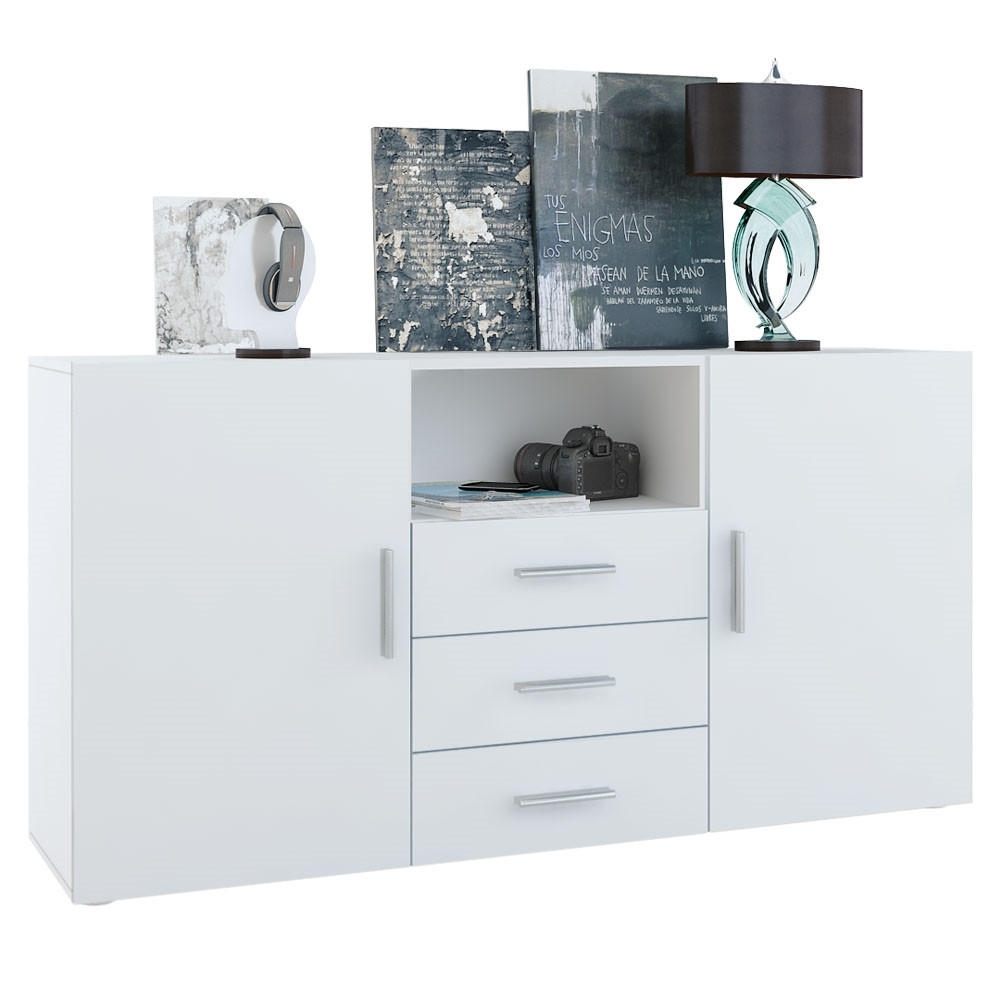 SIDEBOARD Skadu Front in Weiß matt - Weiß, Holzwerkstoff (138.5/71.5/35cm) - Vladon