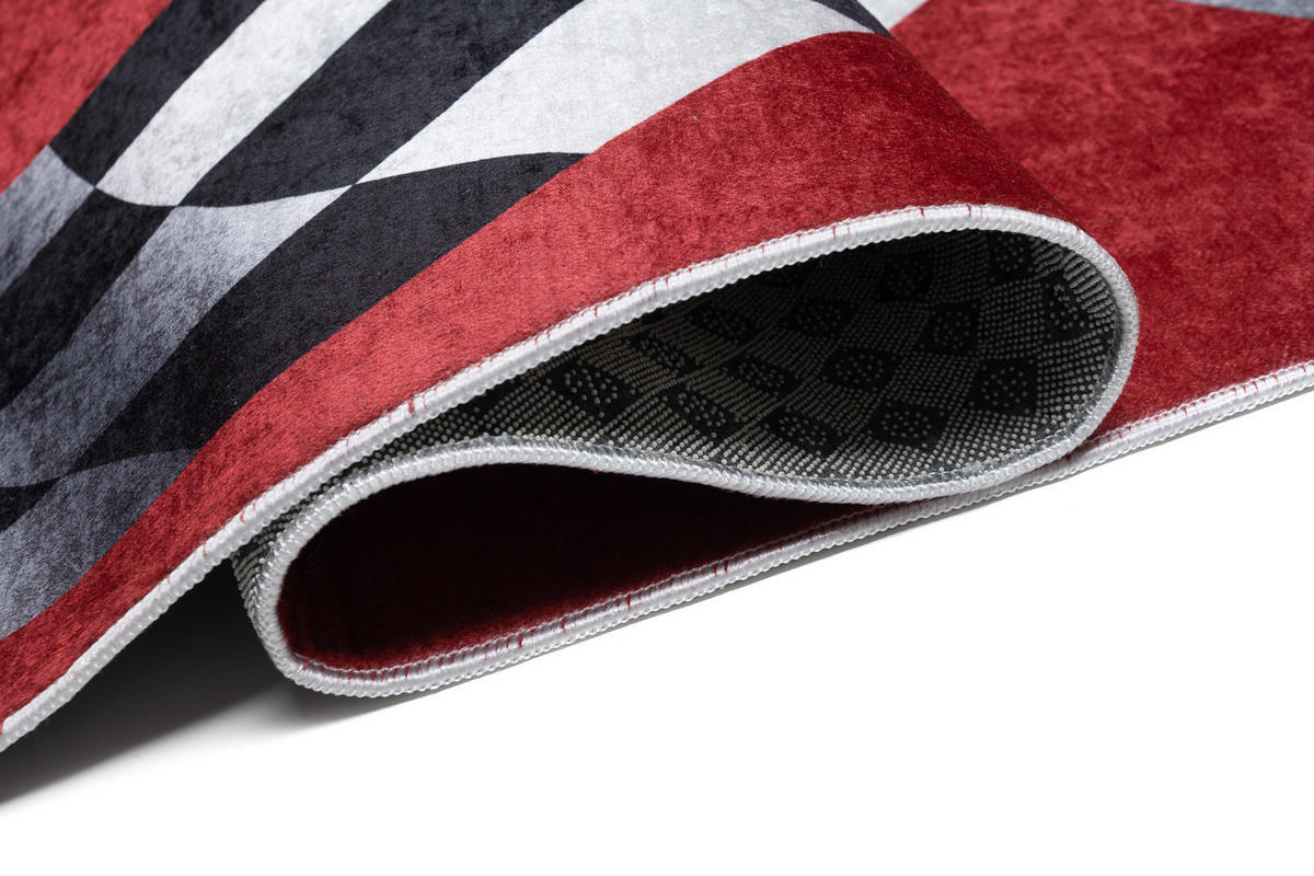 TEPPICH EMMA Rot Schwarz 160/230 cm - Rot/Schwarz, Kunststoff (160/230cm) - Tapiso