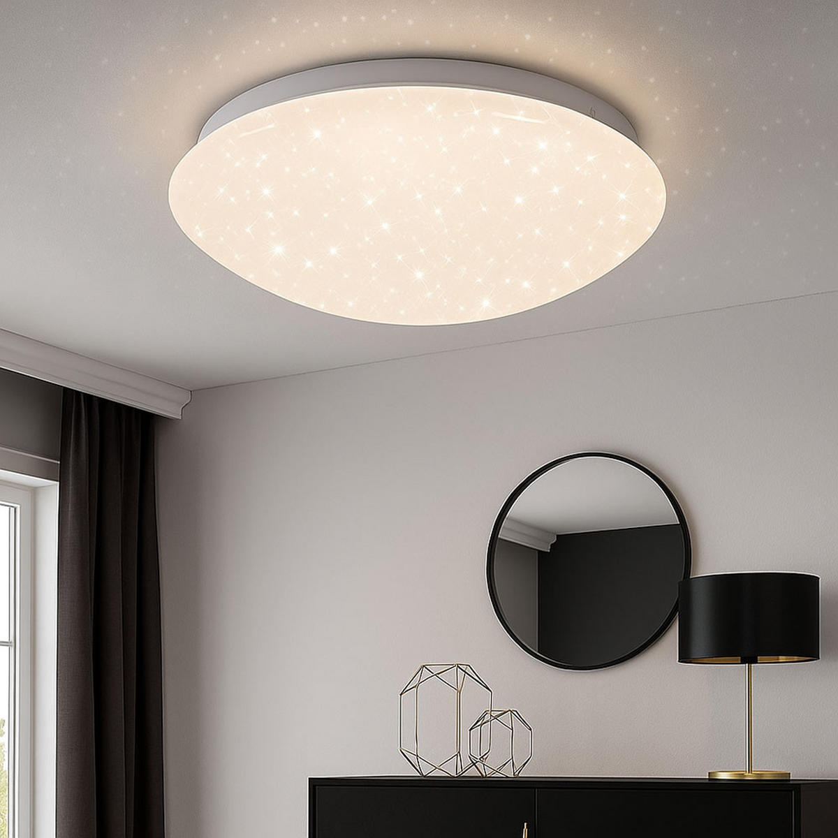 LED DECKENLEUCHTE Sterneneffekt Weiß - Weiß, Metall (28/28/6.5cm) - Briloner