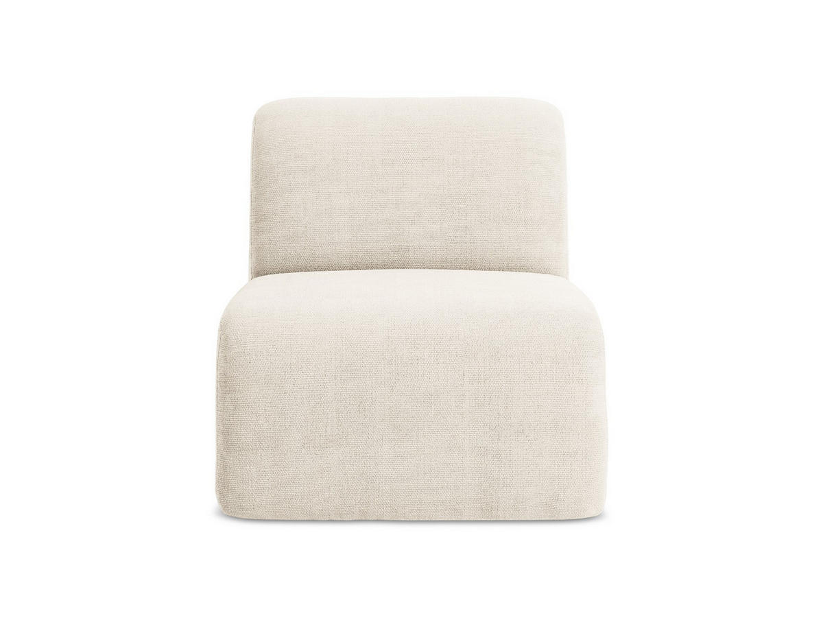 SOFAELEMENT Chenille Stoff Beige - Creme/Schwarz, Holzwerkstoff/Kunststoff (70/75/94cm) - Makamii