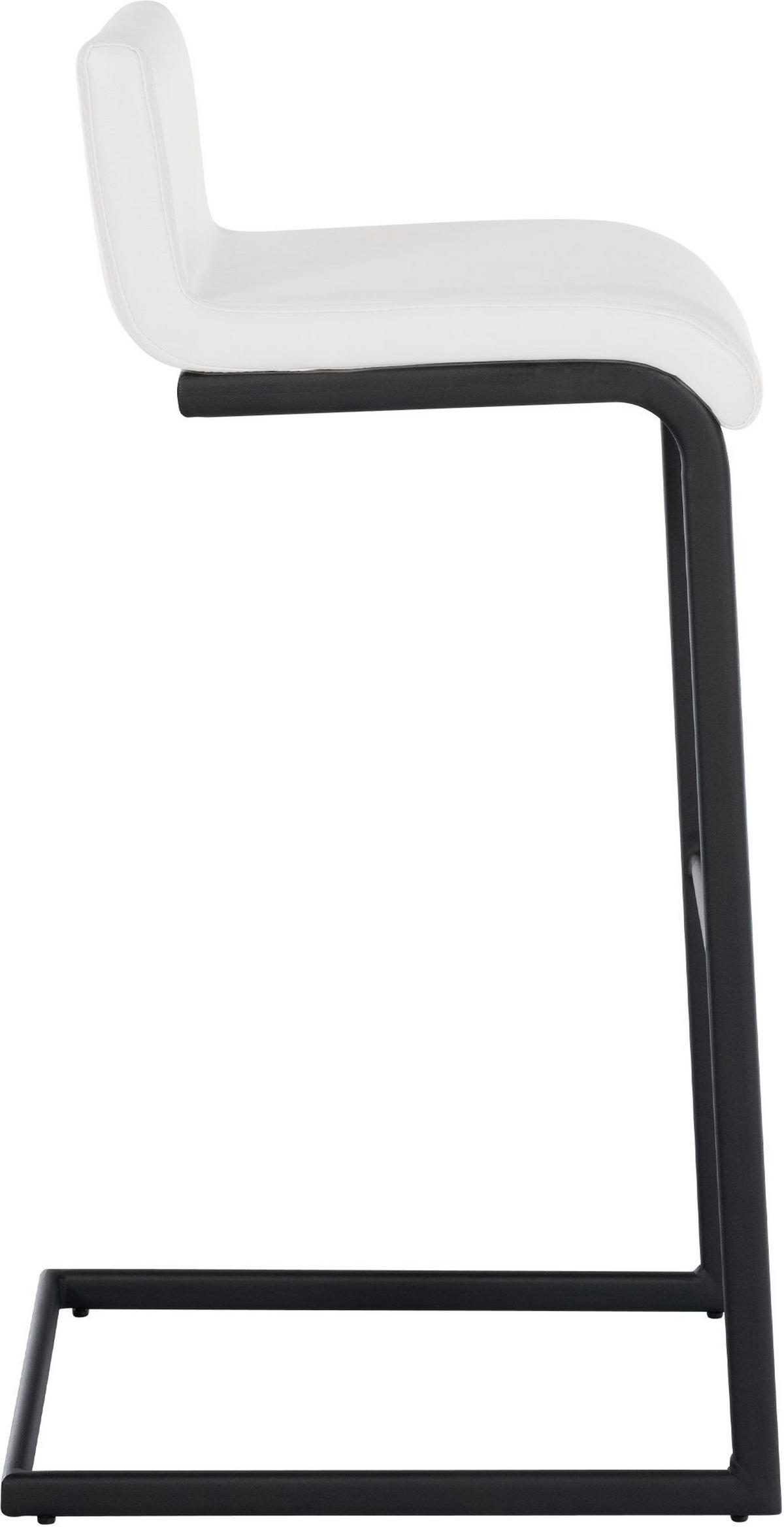 BARHOCKER 2 Lederlook Weiß - Schwarz/Weiß, Textil/Metall (40/96/50cm) - CLP