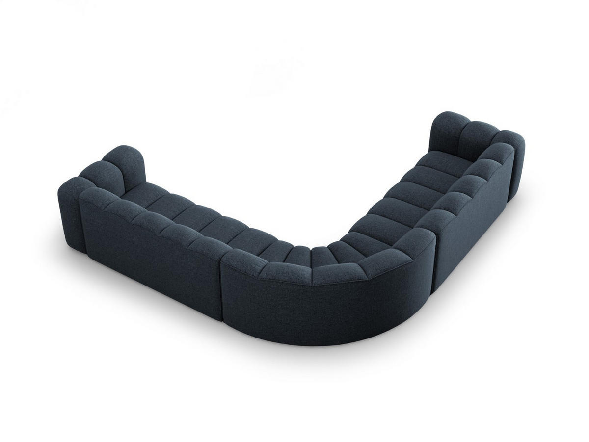 ECKSOFA symmetrisch modular Lupine aus Chenille-Stoff königsblau 5 Sitzplätze - Dunkelblau, Textil (309/309cm) - Micadoni