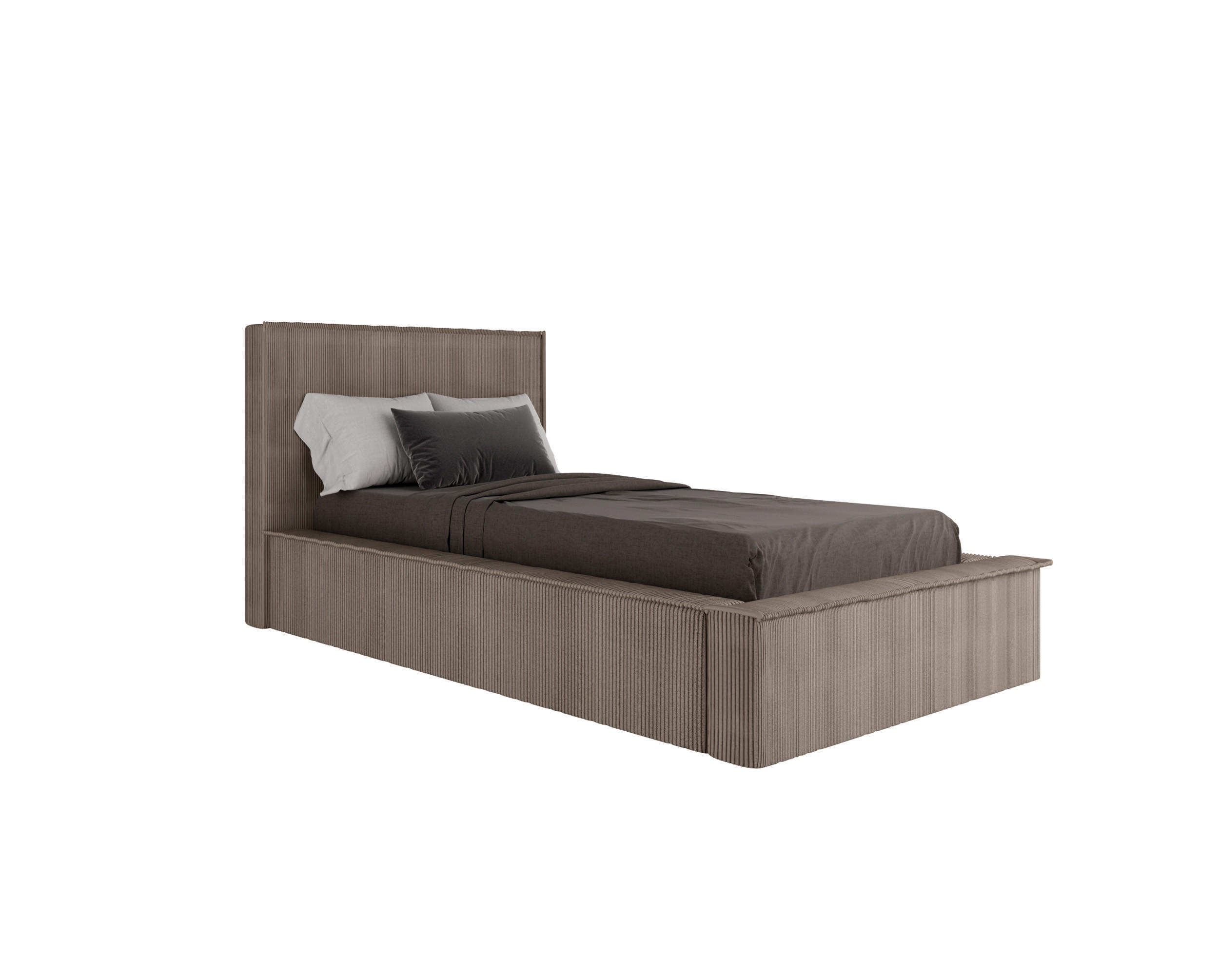 POLSTERBETT SANA 90x200cm Elegantes Polsterbett für modernen Wohnstil , ohne matratze, cappuccino - Cappuccino, Holz (90/200cm) - Homesy