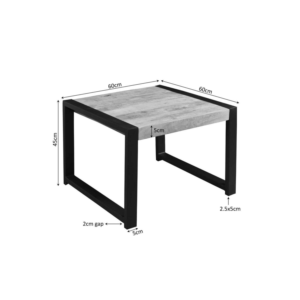 BEISTELLTISCH Boaz Braun 60/60/45 cm - Schwarz/Braun, Holz (60/60/45cm) - Starfurn
