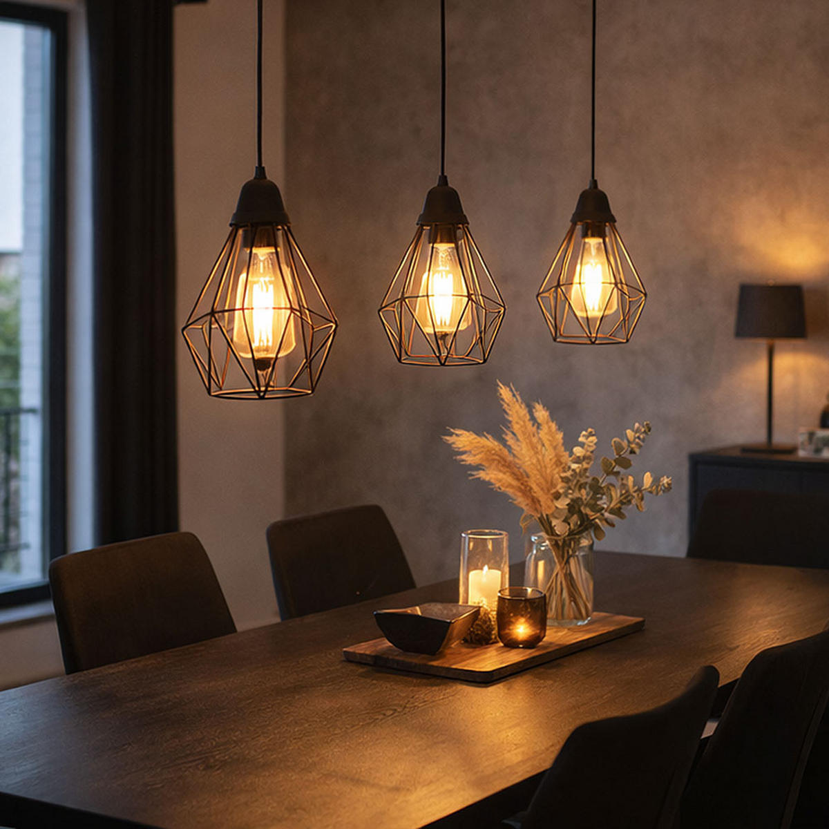 LED HÄNGELEUCHTE Metall Gitter Schwarz - Schwarz, Metall (58/15/120cm)