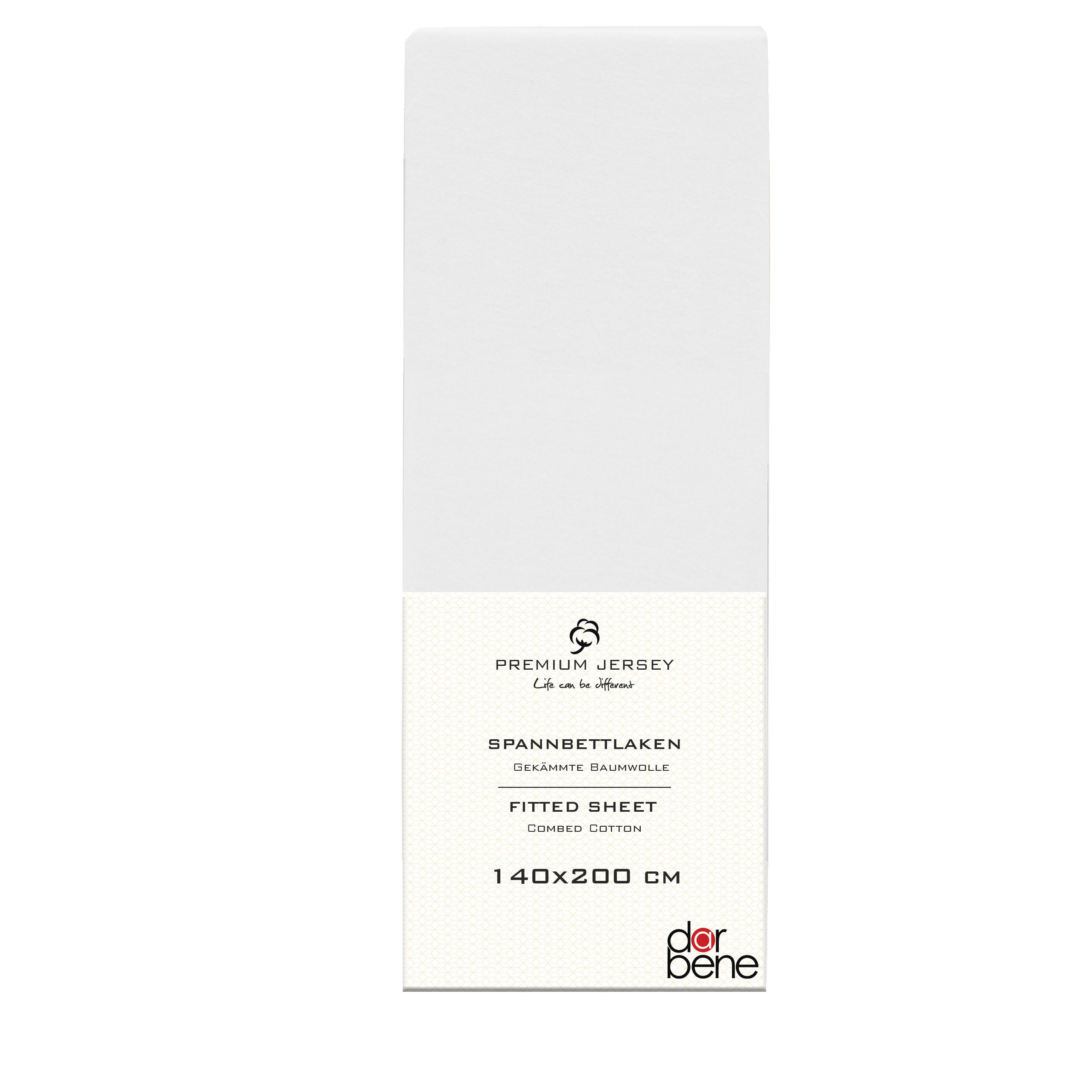 SPANNBETTLAKEN Premium Jersey Baumwolle - Weiß, Naturmaterialien (140/200cm) - DarBene