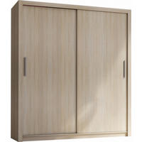 SCHIEBETÜRENSCHRANK - Kleiderschrank K002 180 - Sonoma Eiche - Sonoma Eiche, Holzwerkstoff (181/206/60cm) - Möblo