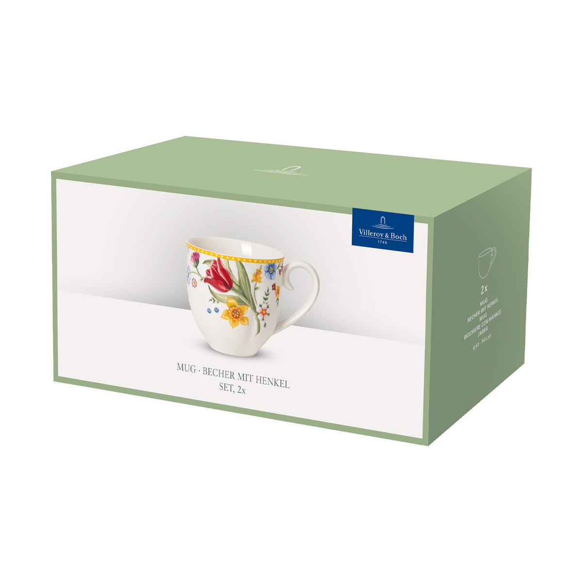 HENKELBECHER Spring Awakening bunt 390 ml 2er Set - Multicolor, Keramik (0.39L) - Villeroy & Boch