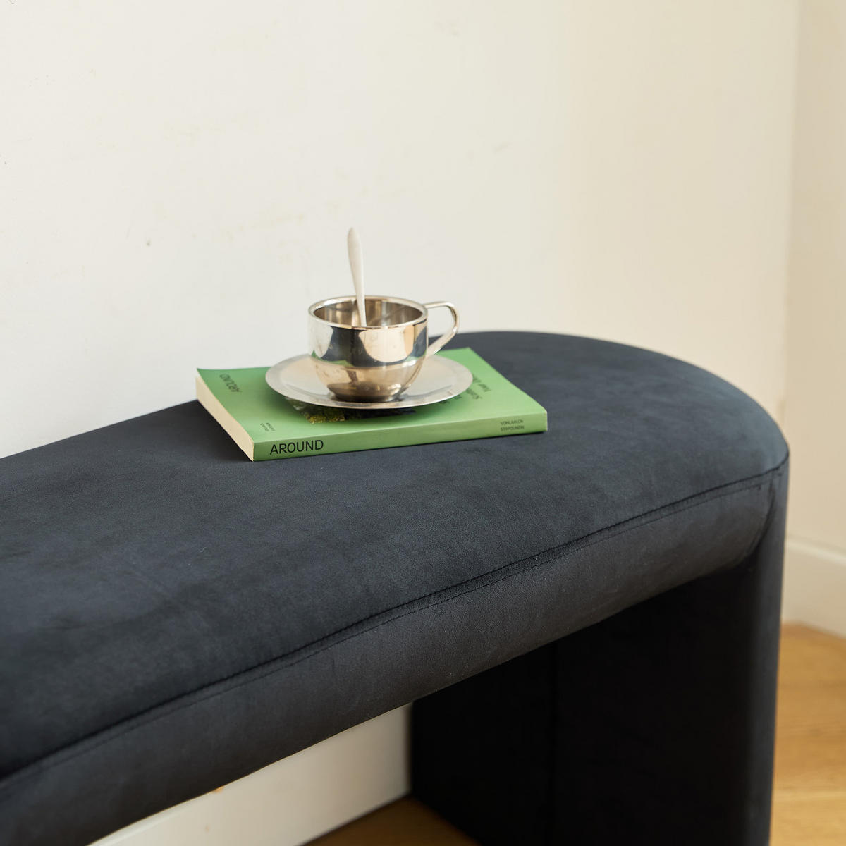 SITZBANK Samt Schwarz - Schwarz, Textil (90/41/35cm) - Nordlys