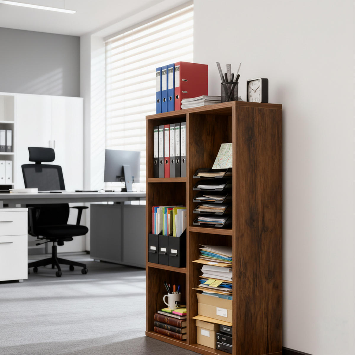 BÜCHERREGAL - Dunkelbraun, Holzwerkstoff (50/80/24cm) - Relaxdays