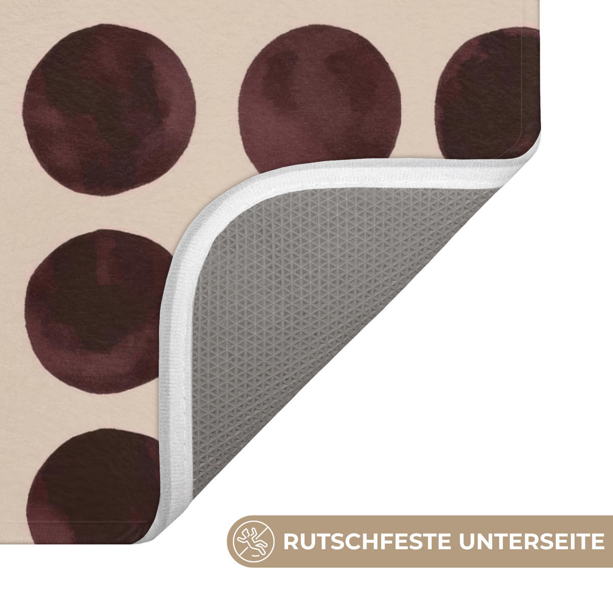 WC PŘEDLOŽKA Puntíky - Vzor - Hnědý 55x60 cm - bordeaux, textil/plast (55/1cm) - OnlyWow