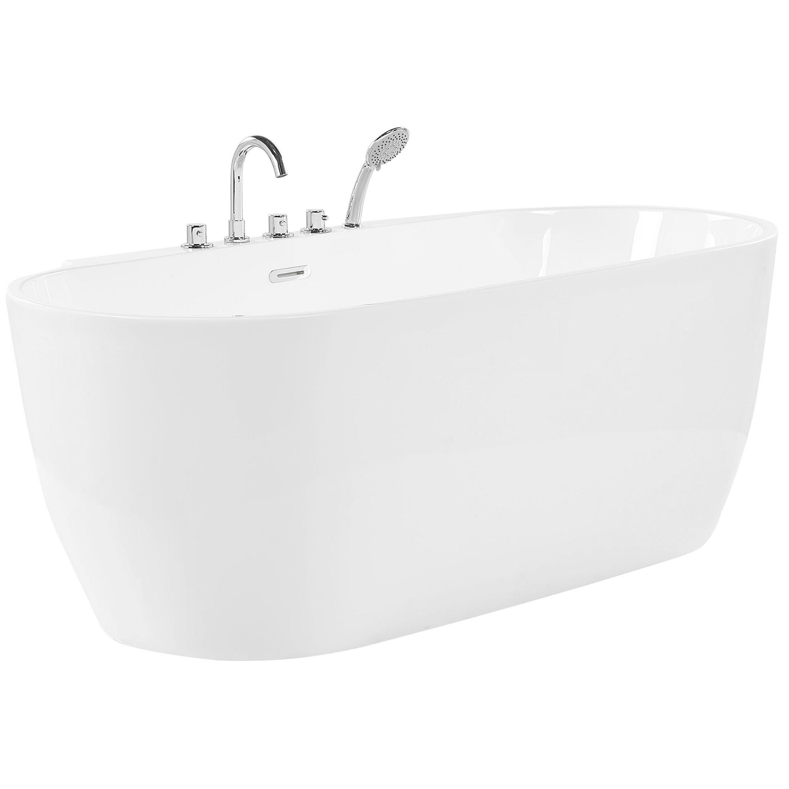 BADEWANNE FREISTEHEND 80x170x83 cm weiß Rotso - Weiß, Kunststoff (80/83/170cm) - Beliani