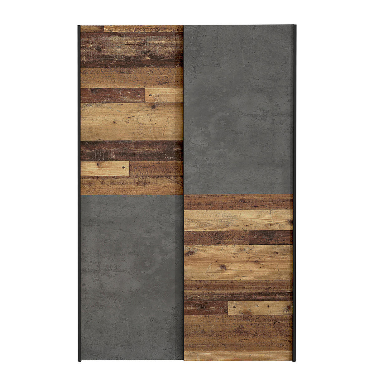 SCHWEBETÜRENSCHRANK - Anthrazit/Braun, Holzwerkstoff/Metall (120/191/42cm) - home24